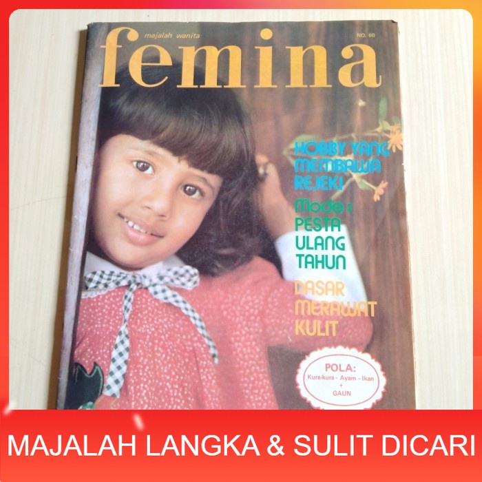 Majalah FEMINA No.60 Mei 1975 DHANIA + IKLAN JADUL Langka