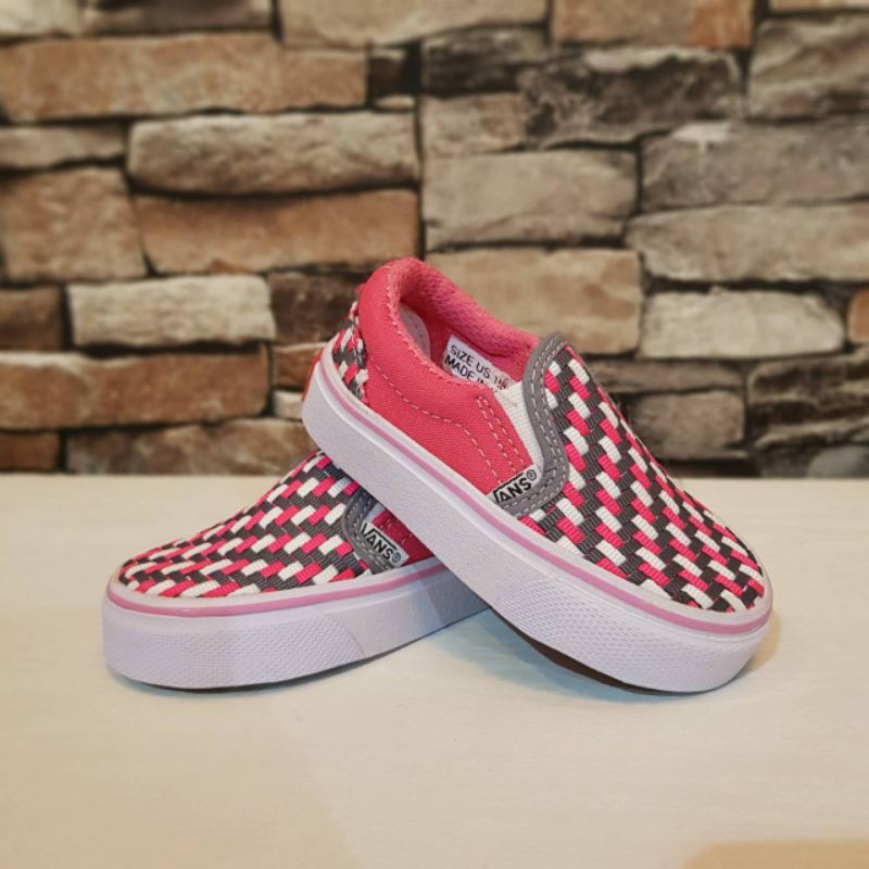 SEPATU ANAK VANS SLIP ON PEREMPUAN PREMIUM HIGH QUALITY SEPATU SLIP ON ANAK PINK