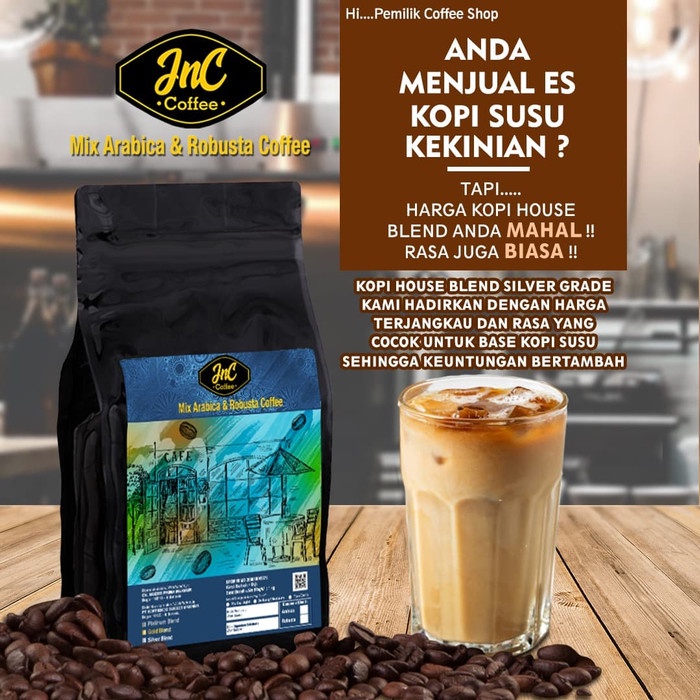 

kopi-biji- jnc house blend silver 1 kg 30% arabica 70% kopi biji robusta - biji sangrai -biji-kopi.