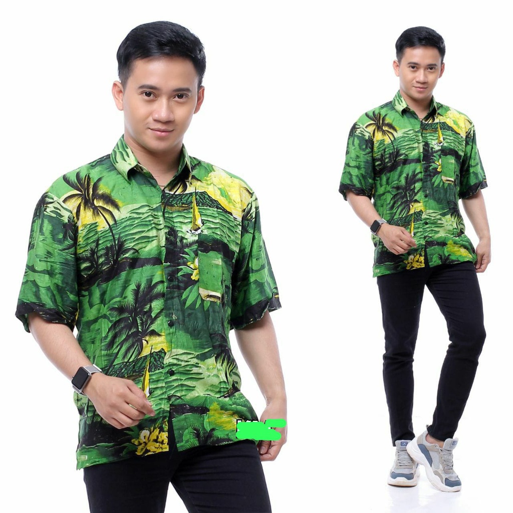 KEMEJA PRIA LENGAN PENDEK / KEMEJA SURFING / KEMEJA PANTAI MOTIF TERMURAH