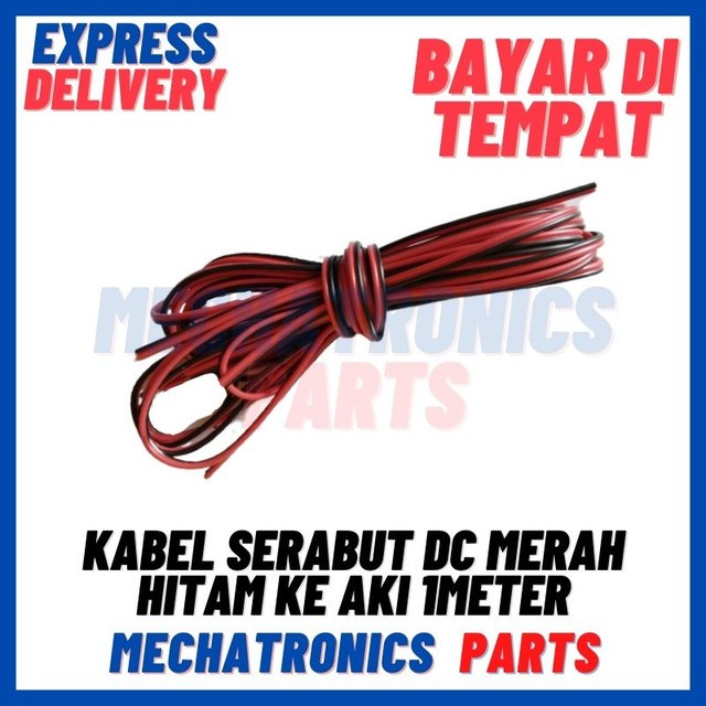 [DEV-9395] KABEL SERABUT DC MERAH HITAM KE AKI 1METER