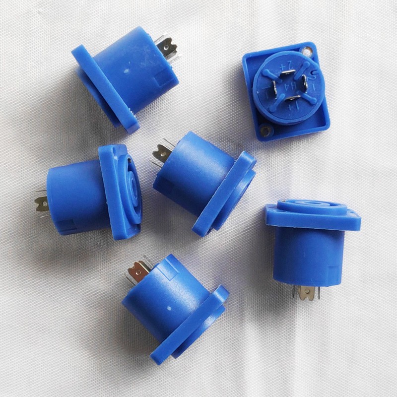 SOKET SPEAKON SEGI BIRU MUR KUNINGAN SOCKET SPEAKON AUDIO SPEAKON CHASSIS CONNECTORS SOKET SEGI