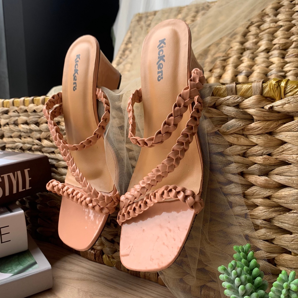 SANDAL SLOP TALI KEPANG SINTETIS HAK TAHU PREMIUM CEWEK KOREAN TERLARIS MURAH TERBARU GITHA HEELS HIGHEELS HAK BUNGKUS TERBARU BLOCK HEELS KEPANG KONDANGAN PESTA WANITA HAK TAHU 5CM TERBARU KEKINIAN