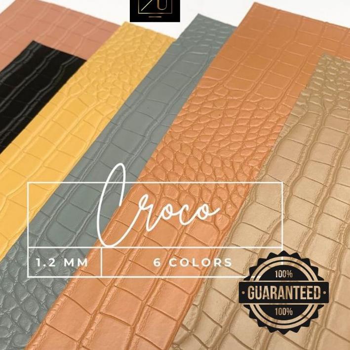 *Promo* MURAH Kain Kulit Sintetis Meteran GARANSI PVC - Croco 1x1.37m Buaya Imitasi Bahan Tas Oscar 