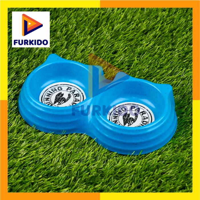 Richu Racoon Bamboo Double Pet Bowl Mangkok Bambu Anjing Kucing BO3152