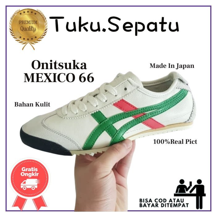 Sepatu Pria Onitsuka Tiger Japan Bwige Green Sneakers Cowok Premium Original Made in Nippon Jepang