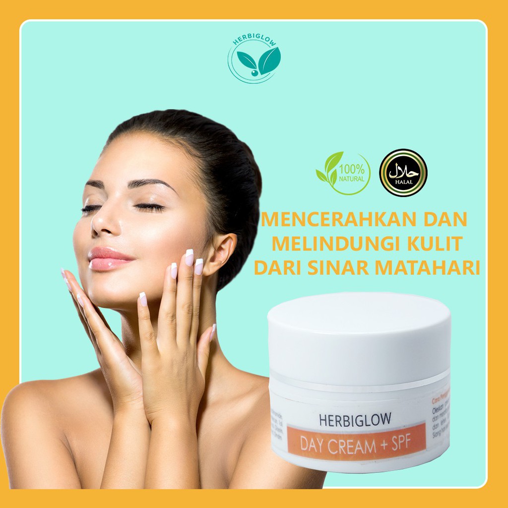 HERBIGLOW Day Cream & SPF 12.5 ml - Krim Pagi Pencerah Wajah 100% NATURAL SKINCARE