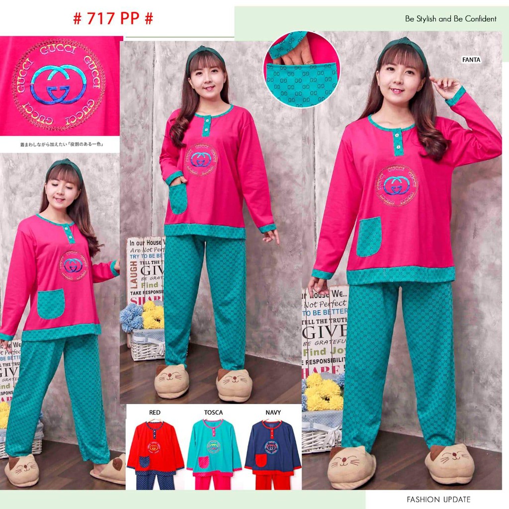 ( PP MEOW JUMBO ) Baju Tidur Wanita Piyama Wanita Meow PP Ukuran Baju Tidur Jumbo