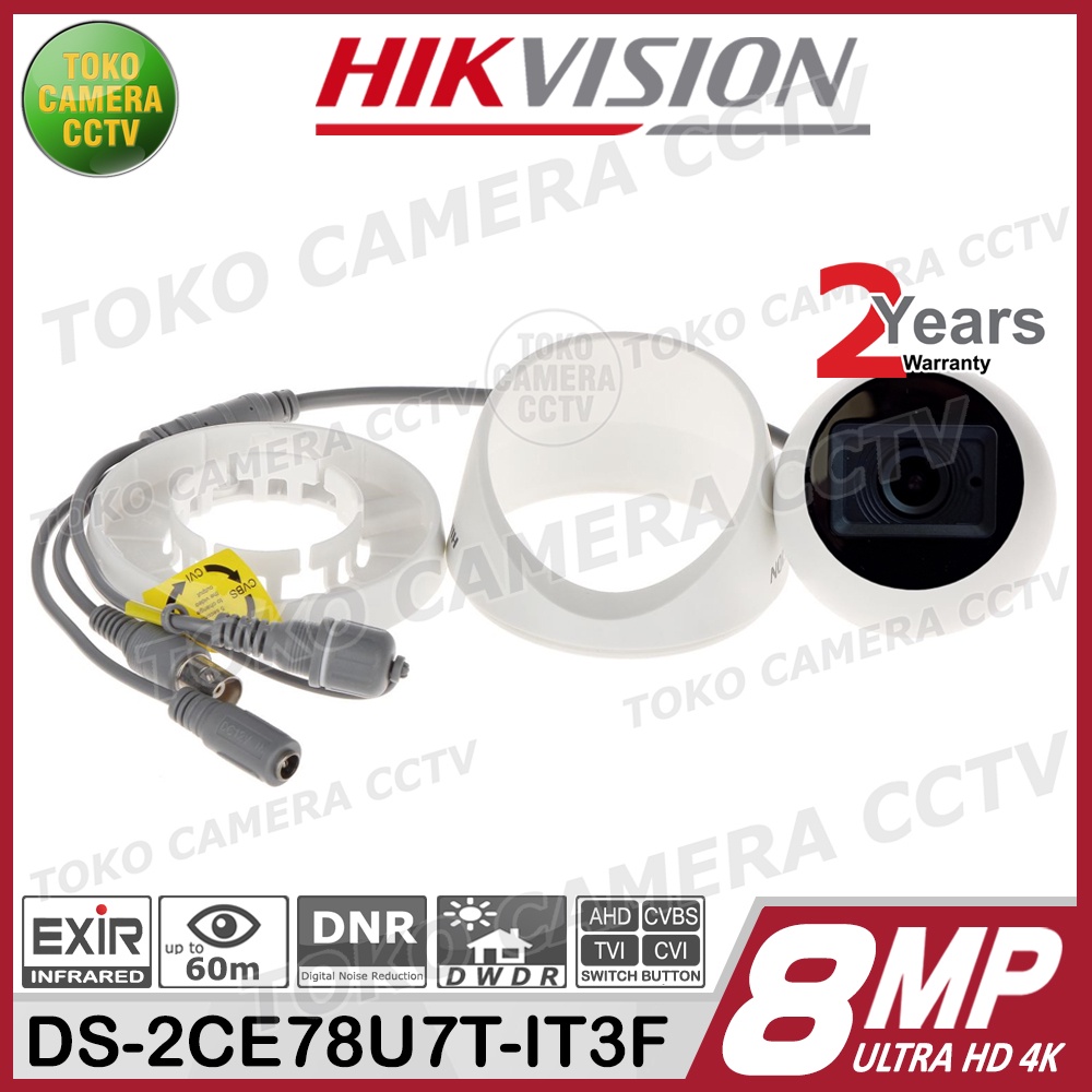 KAMERA INDOOR HIKVISION DS-2CE78U7T-IT3F 8MP 4K BODY METAL LOW LUX