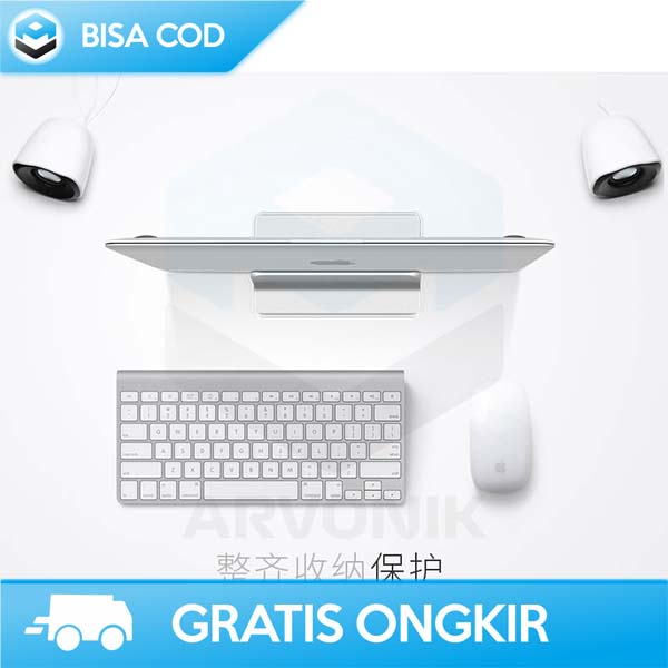 BRACKET STAND LAPTOP STAINLESS STEEL ADJUSTABLE SILVER KUNCI L 15CM