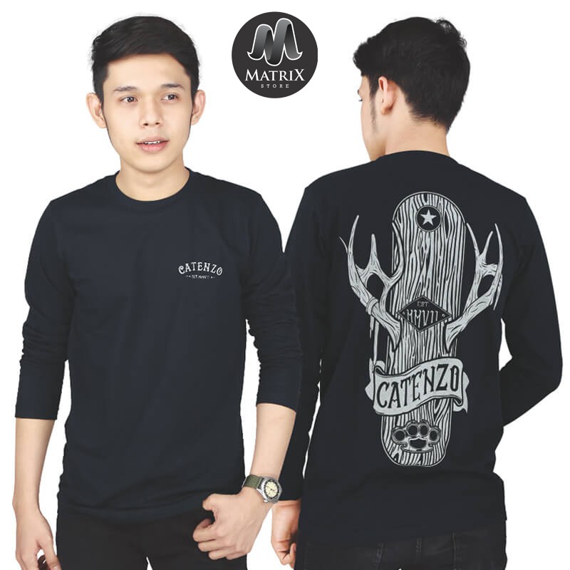 Kaos Distro Keren Lengan Panjang Pria - Kaos Keren Pria Jumbo - Kaos Catenzo Pria Trendy