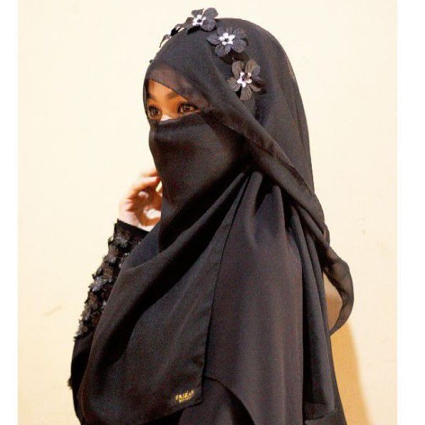 Veil Cadar Niqab Poni Flap Niqab Niqab Bandana Poni Siffon Arab Cadar Poni Eat Shopee