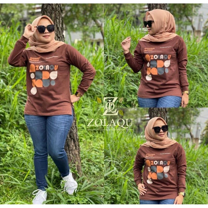 kaos zolaqu coklat original