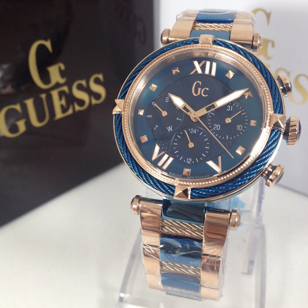 Jam Tangan Wanita GU355 Collections GC Y16002L1 Blue Rosegold Premium
