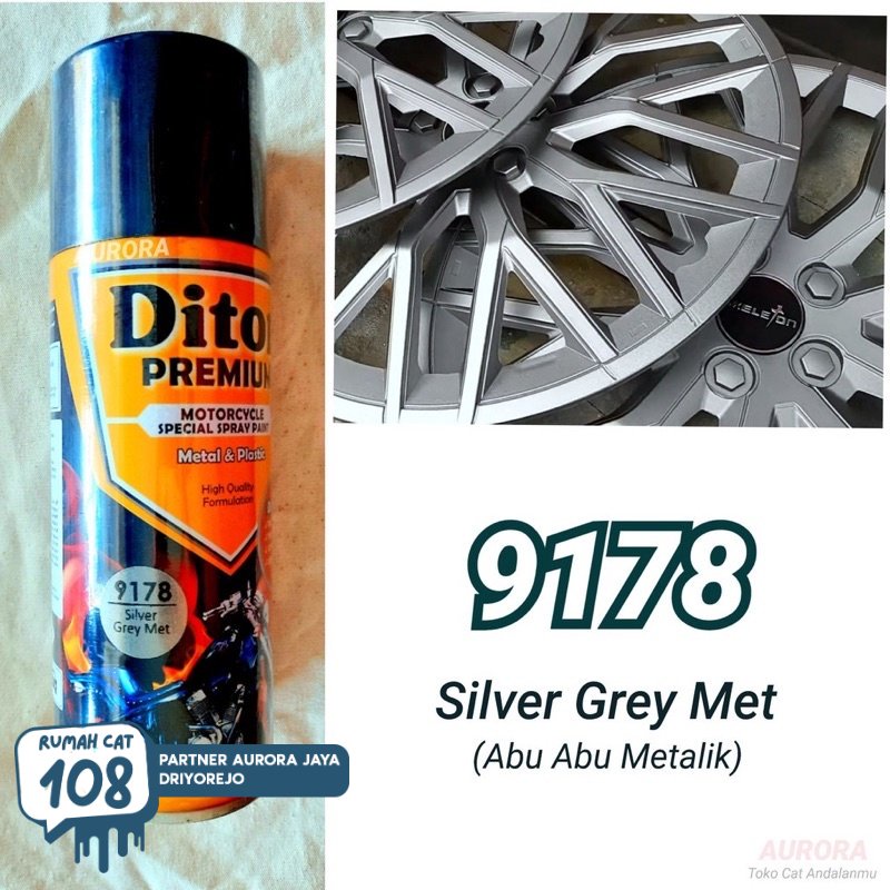 

Rumah Cat - Pilox Diton Premium Silver Grey Met 9178 Abu Metalik Abu-abu Metallic Cat Pilok Tahan Bensin | Rumah Cat Mobil dan Motol
