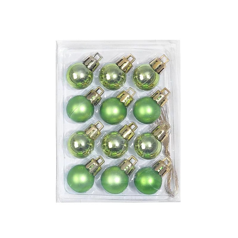 HIASAN BOLA NATAL MINI KECIL LUCU Polos 2cm Box isi 12 SHINY Dekorasi CHRISTMAS TREE DECORATION BALL