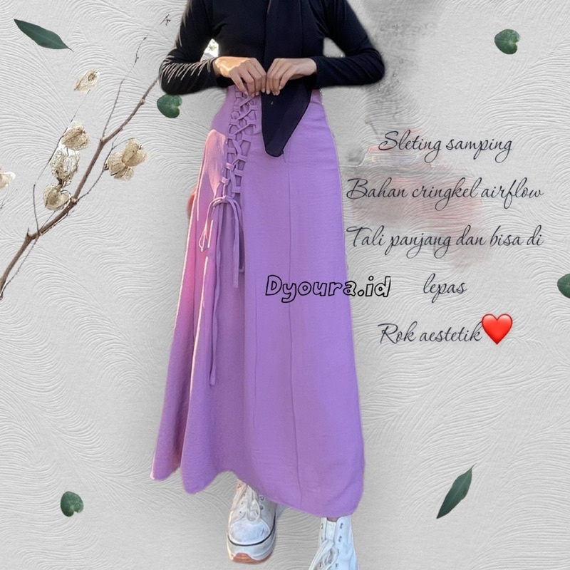 ROK AESTHETIC SIMPUL CRINKLE AIRFLOW PREMIUM / rok murah / ROK SERUT CRINKEL AIRFLOE/ ROK serut / rok best seller