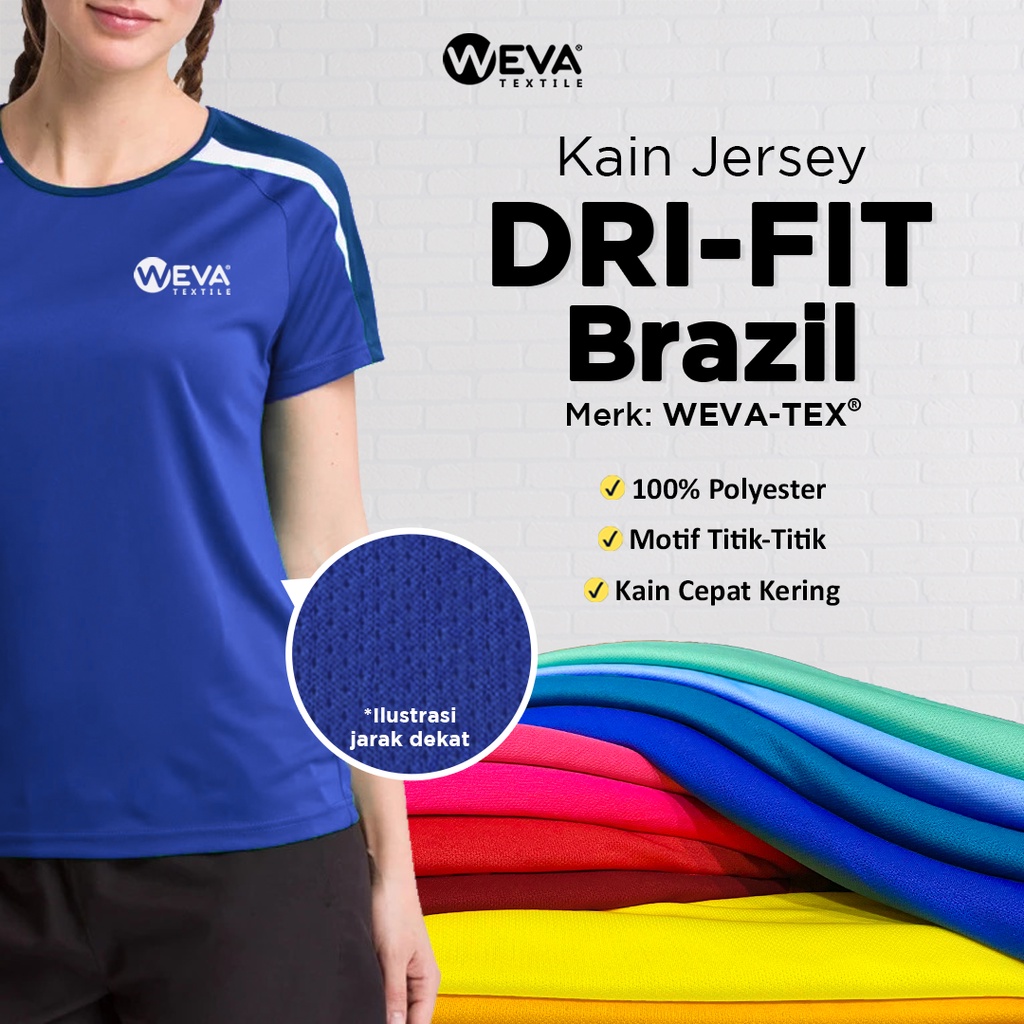 Bahan Kain Jersey Dryfit Brazil - Kain Drifit Weva Textile