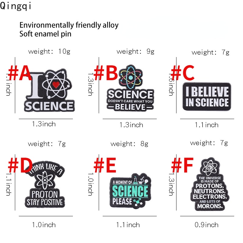 Bros Pin Enamel Desain Kutipan I Believe In Science I Love Science Untuk Koleksi