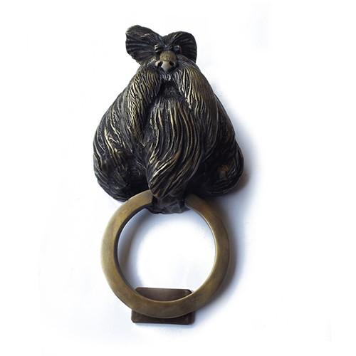 

6-1/4" Gebyok Ketukan Pintu Jati Kuningan Asli / Knocker - Shih Tzu 034