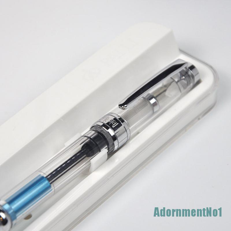 [AdornmentNo1]Colorful Wing Sung 3008 Piston Transparent Wingsung Fountain Pen Golden EF/F Nib