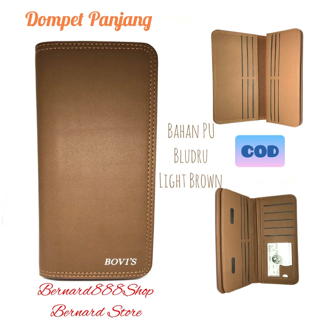 Dompet Pria Dompet Laki2 Dompet Panjang Model Kartu Cabut Bahan PU Leather Brudu