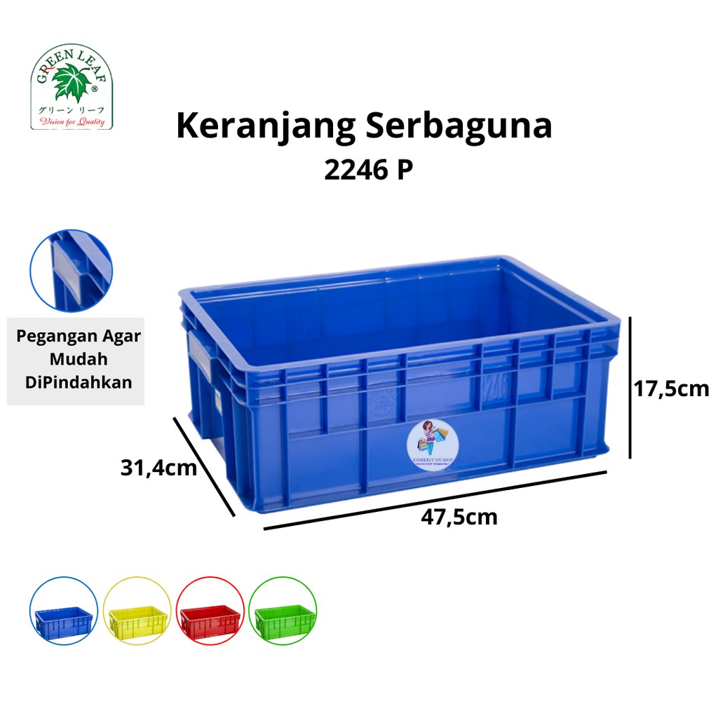 Keranjang Industri Container Box 2246 P Green Leaf