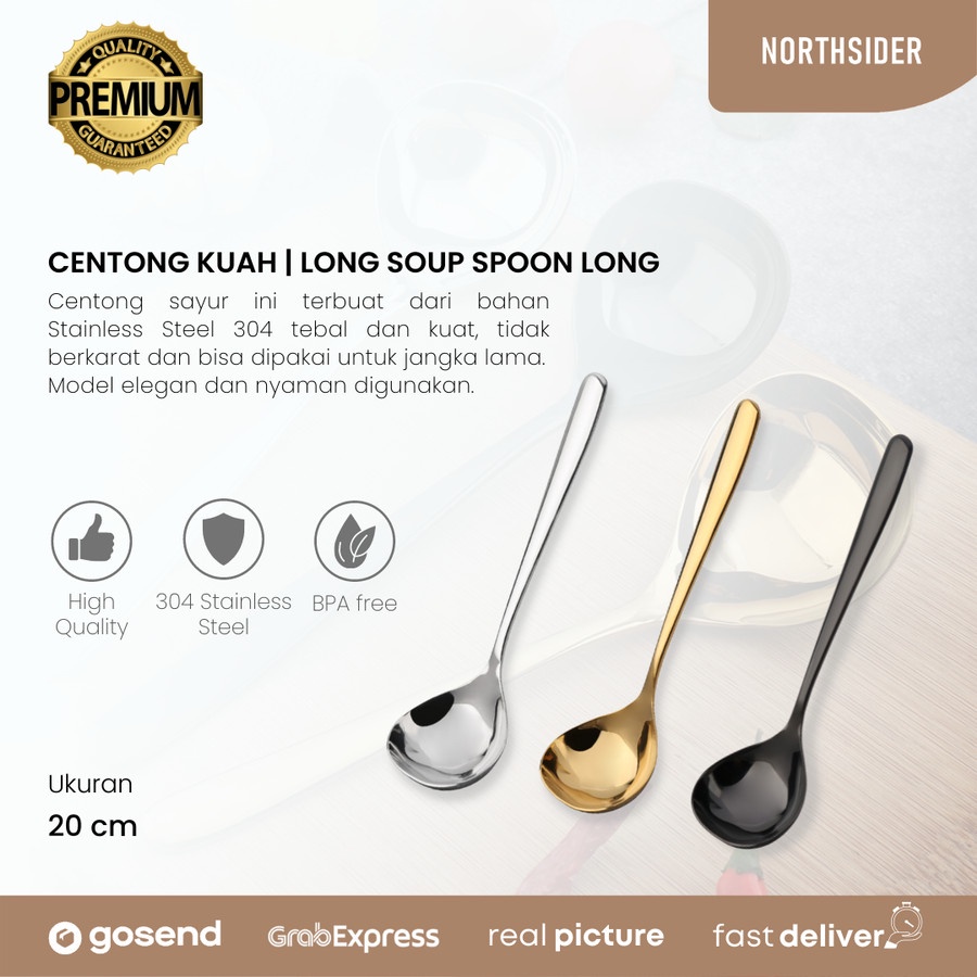 SENDOK SUP SAYUR | CENTONG KUAH | SOUP SPOON LONG 20cm