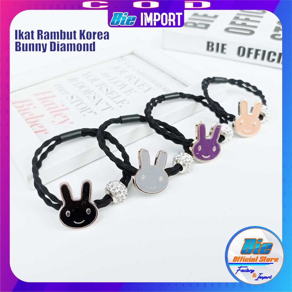 Ikat Rambut Korea Bunny Mutiara Perl 2 Layer Premium Impor Best Seller