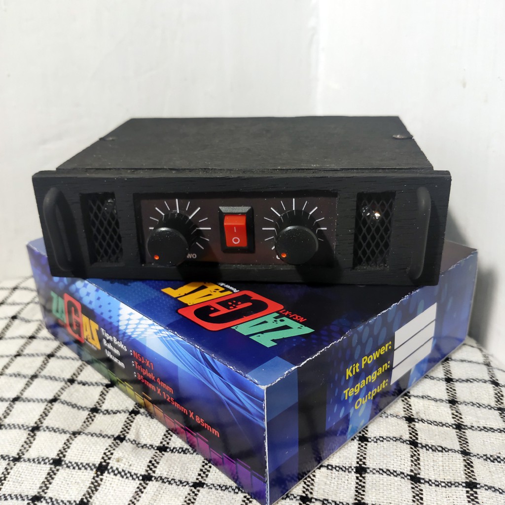 Box Power Ampli Mini + Panel Lengkap - zaGas NSJ-X1 Hitam