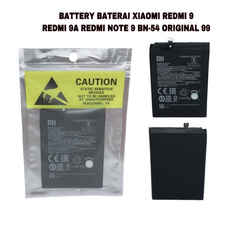 BATTERY BATERAI XIAOMI REDMI 9 REDMI 9A REDMI NOTE 9 BN-54 ORIGINAL 99