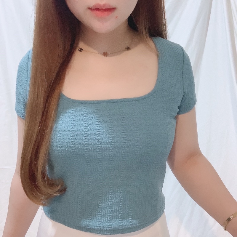 Knit Squareneck Crop Top | Baju Polos Atasan Wanita | Maimon Grosir