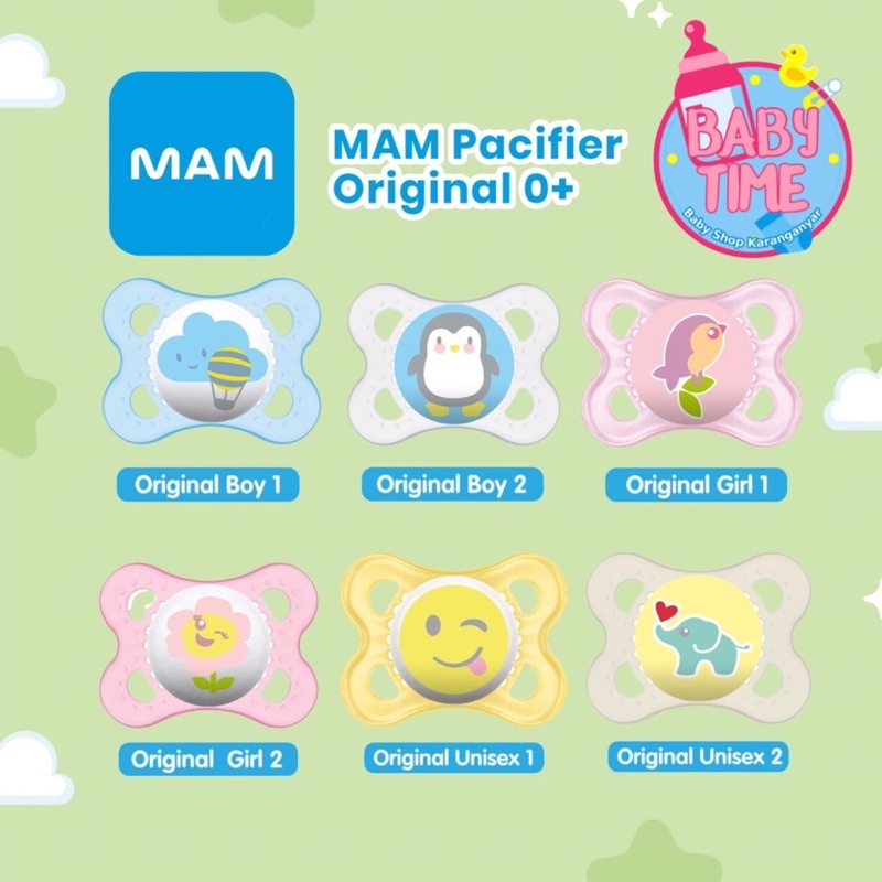 MAM Night / ORIginal / AIR Pacifier Orthodontic Empeng Bayi [0-6bulan] - Empeng Bayi