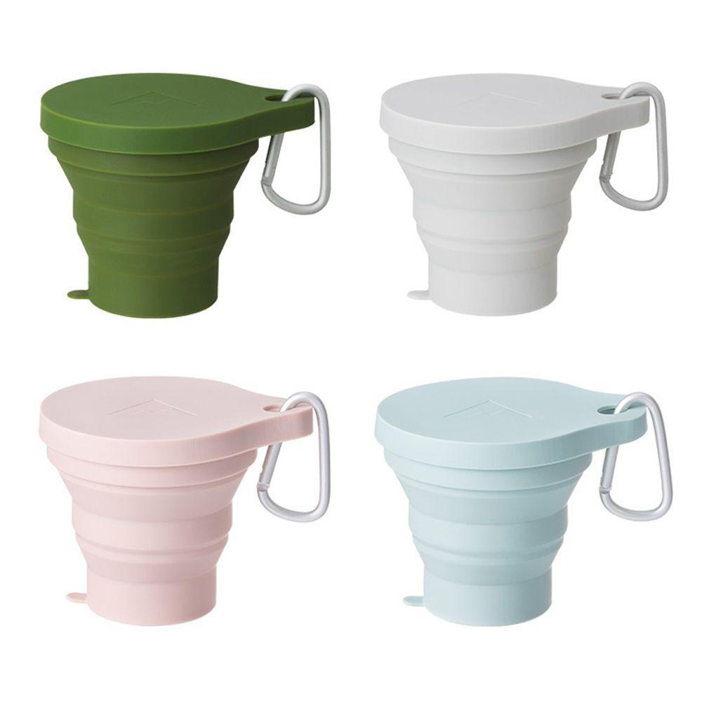 [Elegan] Gelas Lipat 150ML Silikon Dengan Tutup Outdoor Travel Camping Teacup Minum Mug