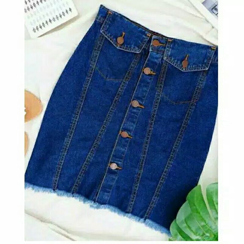 MINI SKIRT BUTTON JEANS // ROK JEANS PENDEK