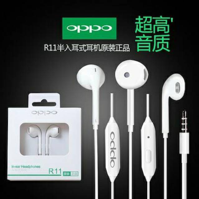 headset oppo R11 kuping karet  hf handset hf handsfree earphone