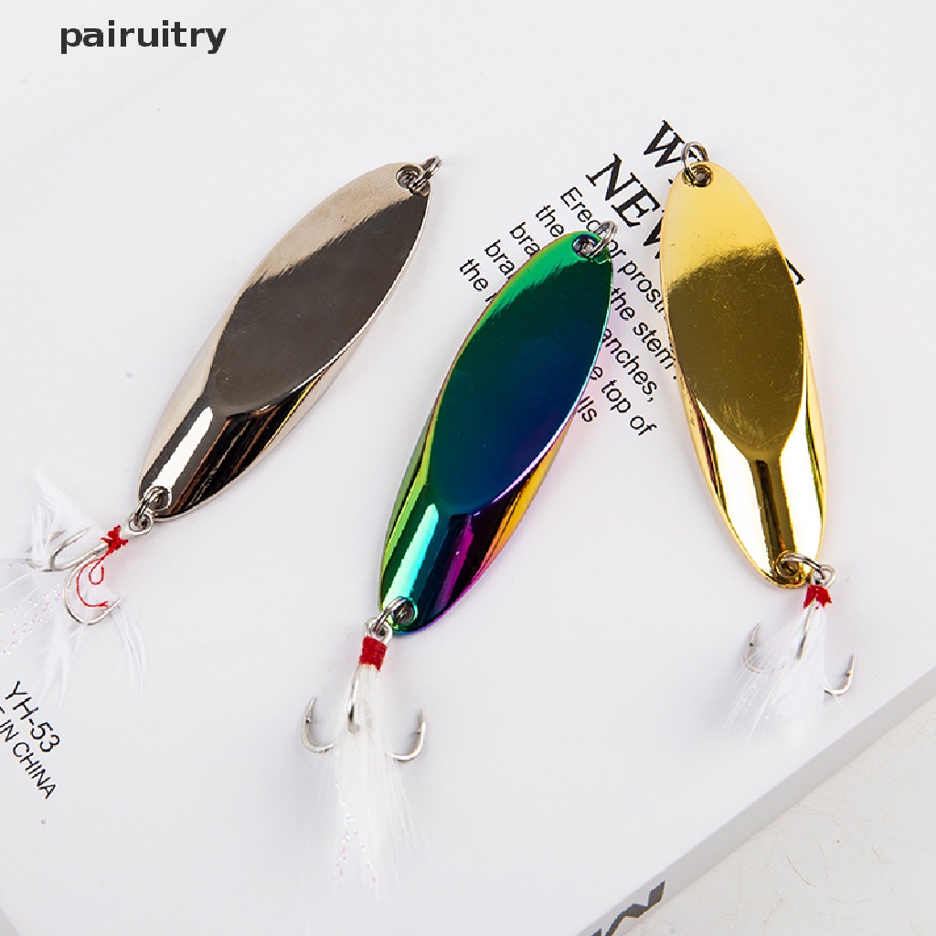 【PRT】 Metal Spinner Spoon Lures Trout Fishing Lure Hard Bait Sequins Artificial Baits .