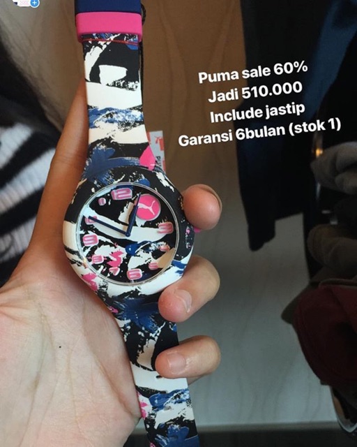 Jam puma abstrak pink
