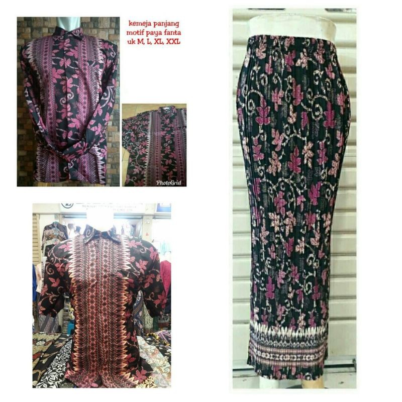 ( COD ) couple kemaja batik dan rok plisket / couple batik / Rok plisket / Rok lilit couple