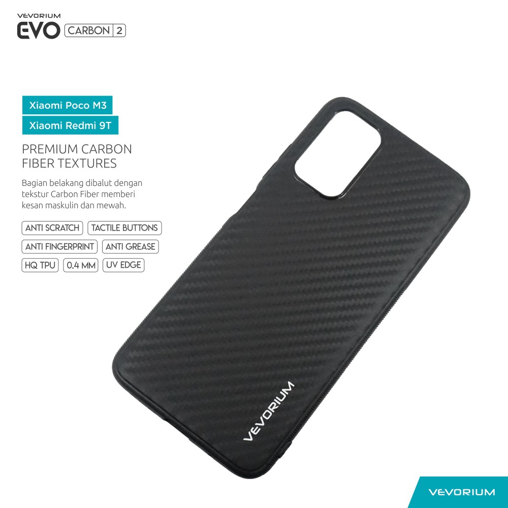 VEVORIUM EVO CARBON Xiaomi Redmi 9T Poco M3 Soft Case Softcase