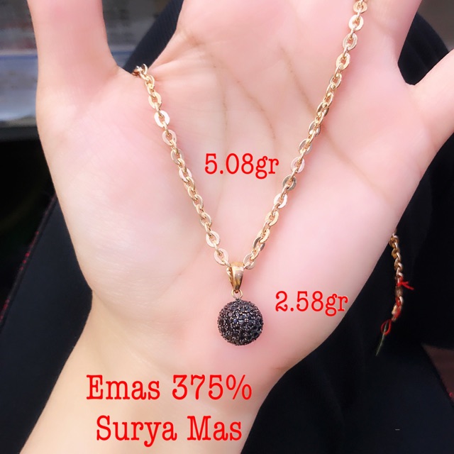 Kalung dan liontin emas 375%