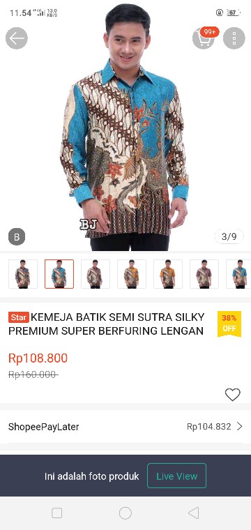 Kemeja Batik Semi Sutra Silky Premium Super Berfuring Lengan Pendek M L Xl Xxl Fashion Pria Exclusif