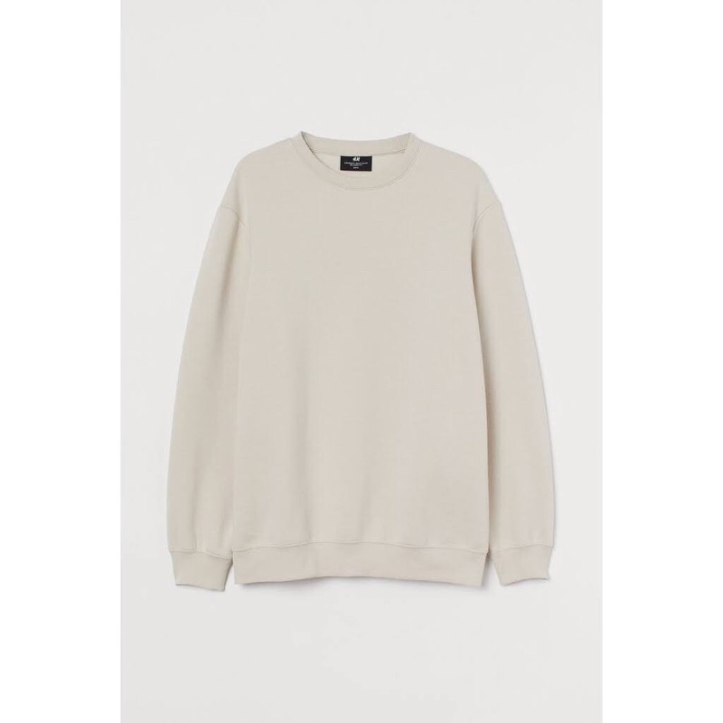 Crewneck Sweater H&M Full Basic Colour HM Sweatshirt HNM Polos-LIGHT BEIGE
