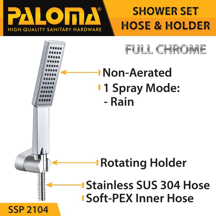 PALOMA SSP 2104 Shower Set Handshower Mandi Hand Head Kepala Air Paket
