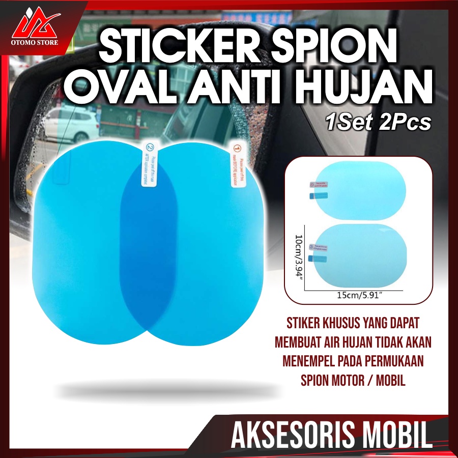 STIKER SPION MOBIL OVAL Anti Fog Embun Hujan Aksesoris Eksterior Kendaraan Berkualitas Murah