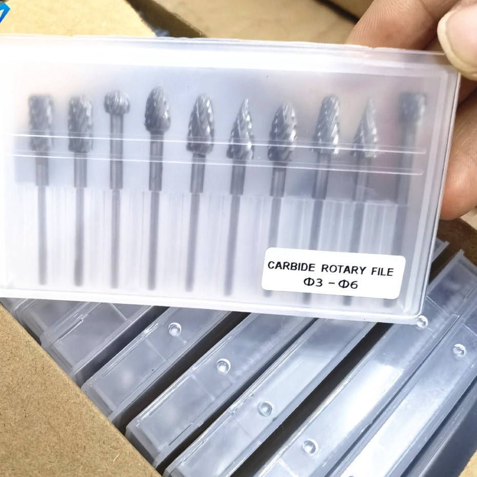 Mata Bor Tuner Rotary Burr Tungsten Carbide Mini Grinder Drill Cuner Set 10pcs Soild TCT Dual Groove