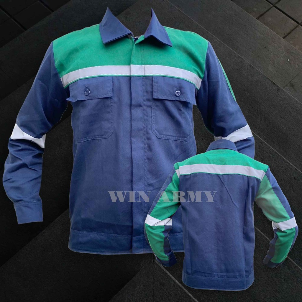 Kemeja Kerja - Wearpack Safety - Baju Kerja Lengan Panjang Kombinasi - Katelpak Kombinasi Kemeja 2 tone - Seragam kerja - seragam safety