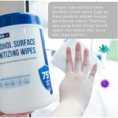 TISSUE FALMED ALCOHOL 75% SURFACE SANITZING WIPES | TISU ALCOHOL 90 &amp; 45 LEMBAR [SWEETSPACE]