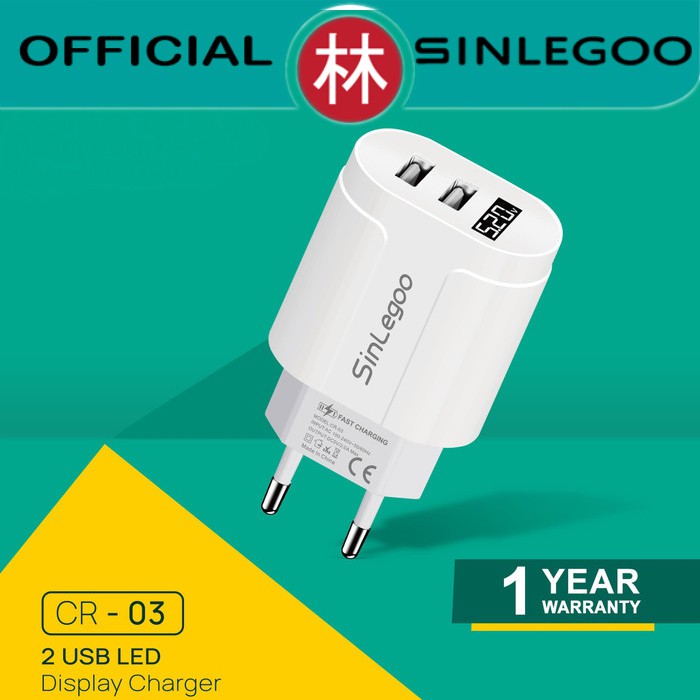 Sinlegoo CR-03 Fast Travel Charger Dual USB &amp; LED Display