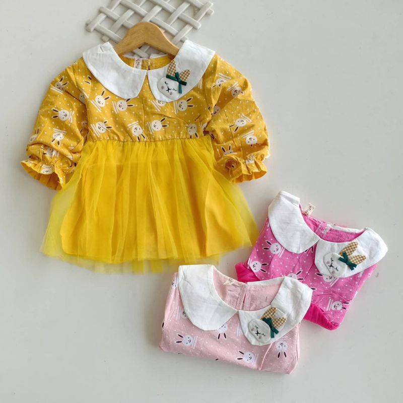 [0-4th] Dress anak import lengan panjang 0-4 tahun tile halus / dress sweater anak import premium lengan panjang